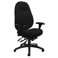 Medium Back Comfort Chair, Polyester, Black, 300 lbs. Capacity Pathway Supply LP