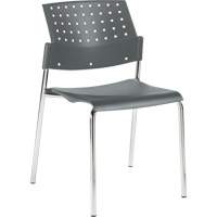 Chaises sans accoudoirs empilables, Plastique, Hauteur 33", Capacit&eacute; 300 lb, Gris Pathway Supply LP
