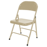 Folding Chair, Steel, Beige, 300 lbs. Weight Capacity Pathway Supply LP