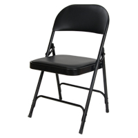 Vinyl Padded Folding Chair, Steel, Black, 300 lbs. Weight Capacity Pathway Supply LP