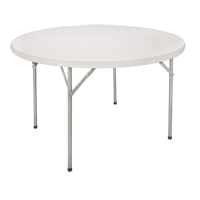 Table pliante, Ronde, 48" l x 48" la, Poly&eacute;thyl&egrave;ne, Blanc Pathway Supply LP