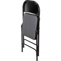 Deluxe Fabric Padded Folding Chair, Steel, Grey, 300 lbs. Weight Capacity Pathway Supply LP