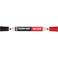 Markal&reg; Dura-Ink&reg; Dual Colour Permanent Ink Marker, Bullet, Black/Red Pathway Supply LP