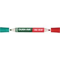 Markal&reg; Dura-Ink&reg; Dual Colour Permanent Ink Marker, Bullet, Green/Red Pathway Supply LP