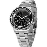 Grey Maple Large Diver's Automatic Watch with Stainless Steel Bracelet, Digital, Battery Operated, 41 mm, Silver Pathway Supply LP