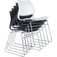 Stacking Chairs, Polypropylene, 32" High, 250 lbs. Capacity, Black Pathway Supply LP