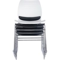 Stacking Chairs, Polypropylene, 32" High, 250 lbs. Capacity, Black Pathway Supply LP