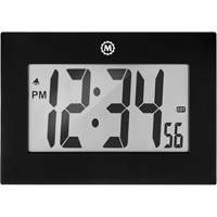 Large Frame Clock, Digital, Battery Operated, 9" W x 1" D x 6.5" H, Black Pathway Supply LP