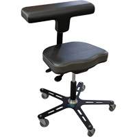 VEGA-T Ergonomic Industrial Chair, Mobile, Adjustable, Vinyl Seat, Black Pathway Supply LP