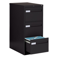 Vertical Filing Cabinet with Recessed Drawer Handles, 3 Drawers, 18.15" W x 26.56" D x 40" H, Black Pathway Supply LP