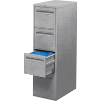 Vertical Filing Cabinet with Recessed Drawer Handles, 3 Drawers, 18.15" W x 26.56" D x 40" H, Grey Pathway Supply LP