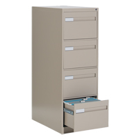 Vertical Filing Cabinet with Recessed Drawer Handles, 4 Drawers, 18.15" W x 26.56" D x 52" H, Beige Pathway Supply LP