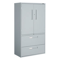Multi-Stor Cabinet, Steel, 3 Shelves, 65-1/4" H x 36" W x 18" D, Grey Pathway Supply LP