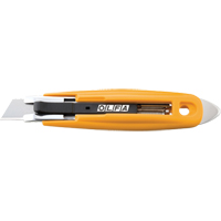 Self-Retracting Safety Knife with Tape Slitter, 17.5 mm, Carbon Steel, Plastic Handle Pathway Supply LP