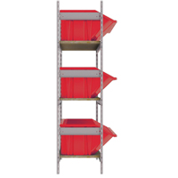 Wide Span Shelving with Jumbo Plastic Bins, Steel, Boltless, 800 lbs. Capacity, 66" W x 60" H x 18" D Pathway Supply LP