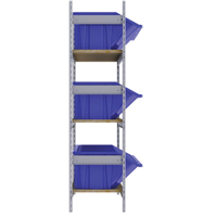 Wide Span Shelving with Jumbo Plastic Bins, Steel, Boltless, 800 lbs. Capacity, 66" W x 60" H x 18" D Pathway Supply LP