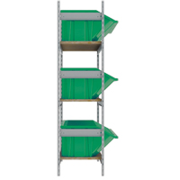 Wide Span Shelving with Jumbo Plastic Bins, Steel, Boltless, 800 lbs. Capacity, 66" W x 60" H x 18" D Pathway Supply LP