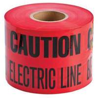 Ruban d'avertissement de danger souterrain Buried Electric Line Identoline, 6" la x 1000' lo, Noir/rouge Pathway Supply LP