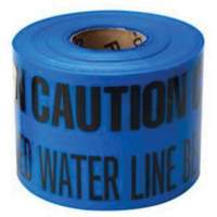 Ruban d'avertissement de danger souterrain Buried Water Line Identoline, 6" la x 1000' lo, Noir sur bleu Pathway Supply LP