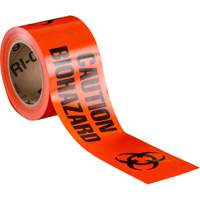 Barricade Tape, English, 3" W x 200' L, 3 mils, Black on Orange Pathway Supply LP