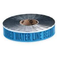 Ruban d'avertissement de danger souterrain Water Line Identoline, 2" la x 1000' lo, Noir sur bleu Pathway Supply LP