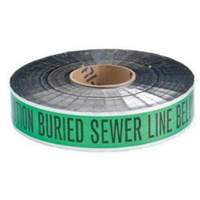 Ruban d'avertissement de danger souterrain Sewer Line Identoline, 2" la x 1000' lo, Noir sur vert Pathway Supply LP