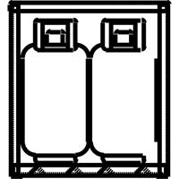 Aluminum LPG Cylinder Locker Storage, 4 Cylinder Capacity, 30" W x 32" D x 33-1/2" H, Silver Pathway Supply LP