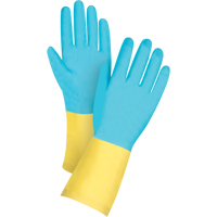 Gants tremp&eacute;s de premi&egrave;re qualit&eacute; r&eacute;sistants aux produits chimiques, Taille Petit/7, 12" lo, N&eacute;opr&egrave;ne/Latex de caoutchouc, Doublure en Coton/Ouat&eacute;e, 20 mils Pathway Supply LP