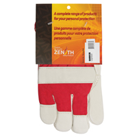 Gants d'ajusteur rouge & blanc doubl&eacute;s pour l'hiver de premi&egrave;re qualit&eacute;, Grand, Paume en Cuir fleur de vache, Doublure en Boa Pathway Supply LP