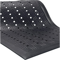 Tapis Cushion Station, &agrave; fentes, 2' x 3-1/5' x 9/16", Noir, Nitrile Pathway Supply LP
