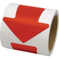 D&eacute;calcomanie en couleur pour le marquage des planchers, Fl&egrave;che, 4" lo x 4" la, Rouge, Vinyle Pathway Supply LP