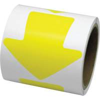 D&eacute;calcomanie en couleur pour le marquage des planchers, Fl&egrave;che, 4" lo x 4" la, Jaune, Vinyle Pathway Supply LP