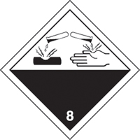 TDG Shipping Labels, Class 8, Corrosives, Paper Pathway Supply LP
