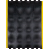 Tapis antifatigue en d&ocirc;me, &agrave; bulles, 3' x 4' x 1/2", Noir, Caoutchouc Pathway Supply LP