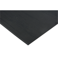 Tapis &agrave; nervures fines, Couloir, 2' x pi lin. x 1/8", Noir Pathway Supply LP