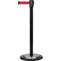 Barri&egrave;res sur pieds pour le contr&ocirc;le des foules, Acier, 35" h, Ruban Rouge, Longueur du ruban 12' Pathway Supply LP