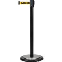 Barri&egrave;res sur pieds pour le contr&ocirc;le des foules, Acier, 35" h, Ruban Jaune, Longueur du ruban 7' Pathway Supply LP