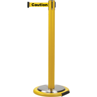 Barri&egrave;res sur pieds pour le contr&ocirc;le des foules, Acier, 35" h, Ruban Jaune, Longueur du ruban 7' Pathway Supply LP
