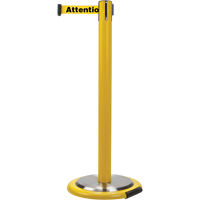 Barri&egrave;res sur pieds pour le contr&ocirc;le des foules, Acier, 35" h, Ruban Jaune, Longueur du ruban 7' Pathway Supply LP