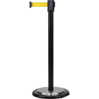 Barri&egrave;re sur pied pour le contr&ocirc;le des foules, Acier, 35" h, Ruban Jaune, Longueur du ruban 7' Pathway Supply LP
