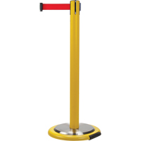 Barri&egrave;res sur pieds pour le contr&ocirc;le des foules, Acier, 35" h, Ruban Rouge, Longueur du ruban 12' Pathway Supply LP