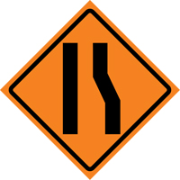 Merge Left Roll-Up Traffic Sign, 36" x 36", Vinyl, Pictogram Pathway Supply LP