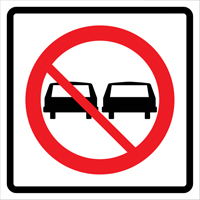 No Passing Roll-Up Traffic Sign, 29-1/2" x 29-1/2", Vinyl, Pictogram Pathway Supply LP