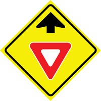 "Yield Ahead" Roll-Up Traffic Sign, 36" x 36", Vinyl, Pictogram Pathway Supply LP