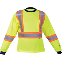 Chemise de s&eacute;curit&eacute; &agrave; manches longues, Polyester, Moyen, Jaune lime haute visibilit&eacute; Pathway Supply LP