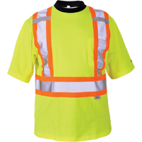 T-shirt de s&eacute;curit&eacute;, Polyester, Moyen, Jaune lime haute visibilit&eacute; Pathway Supply LP