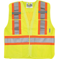 Traffic Safety Vest, High Visibility Lime-Yellow, Medium/Small, Polyester Pathway Supply LP