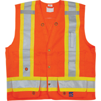 Surveyor Safety Vest, High Visibility Orange, Small, Polyester Pathway Supply LP