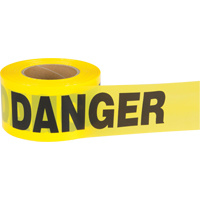 "Danger" Barricade Tape, Bilingual, 3" W x 1000' L, 1.5 mils, Black on Yellow Pathway Supply LP
