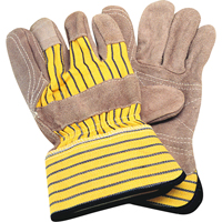 Gants d'ajusteur avec paume double, Grand, Paume en Cuir de vache refendu, Doublure en Coton Pathway Supply LP